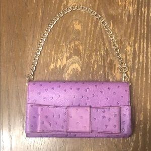 Kate Spade Plum Ostrich Leather Wristlet
